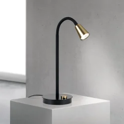 ORION Arbejdsrum/Kontor>Bordlampe Dotty, messing, højde 45 cm, fod, dæmper, GU10