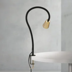 Bordlampe Dotty, messingfarvet, højde 65 cm, klemme, GU10^ORION Best