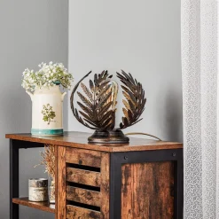 Bordlampe Felce som bregne i bronze, højde 24 cm^ONLI Online