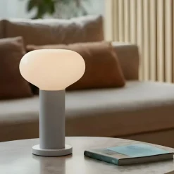 Bordlampe Flo, grå, Ø 19 cm, glas^ALDEX Sale