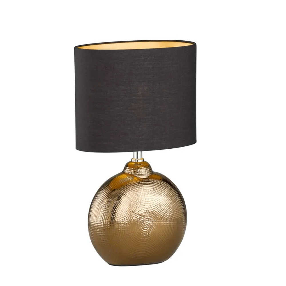 Bordlampe Foro, bronze/sort, højde 39 cm^FISCHER & HONSEL