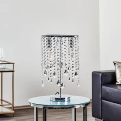 ONLI Bordlampe Laila med krystalophæng, 2 lyskilder