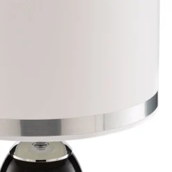 Argon Bordlampe Lund, sort/hvid, højde 60 cm, tekstil