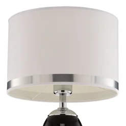 Argon Bordlampe Lund, sort/hvid, højde 60 cm, tekstil