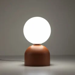 Bordlampe Miki, terrakotta, højde 21 cm, metal/glas, G9^TK Lighting Clearance