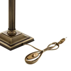 Jupiter Bordlampe Petro, glas, antik messingfarve, højde 50 cm