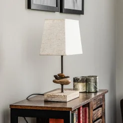 ONLI Bordlampe Seregon med stofskærm, højde 39 cm