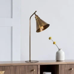 Opviq Bordlampe Sivani MR-610, antik guld, metal, højde 50 cm