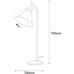 Opviq Bordlampe Sivani MR-610, antik guld, metal, højde 50 cm