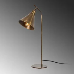 Opviq Bordlampe Sivani MR-610, antik guld, metal, højde 50 cm