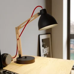 Lamkur Arbejdsrum/Kontor|Bordlamper>Bordlampe Skansen, justerbar, sort