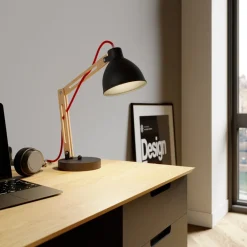 Lamkur Arbejdsrum/Kontor|Bordlamper>Bordlampe Skansen, justerbar, sort