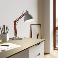 Lamkur Arbejdsrum/Kontor|Bordlamper>Bordlampe Skansen, justerbar, grå