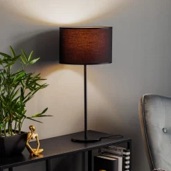 Luminex Bordlampe Soho, cylindrisk 56 cm sort/guld