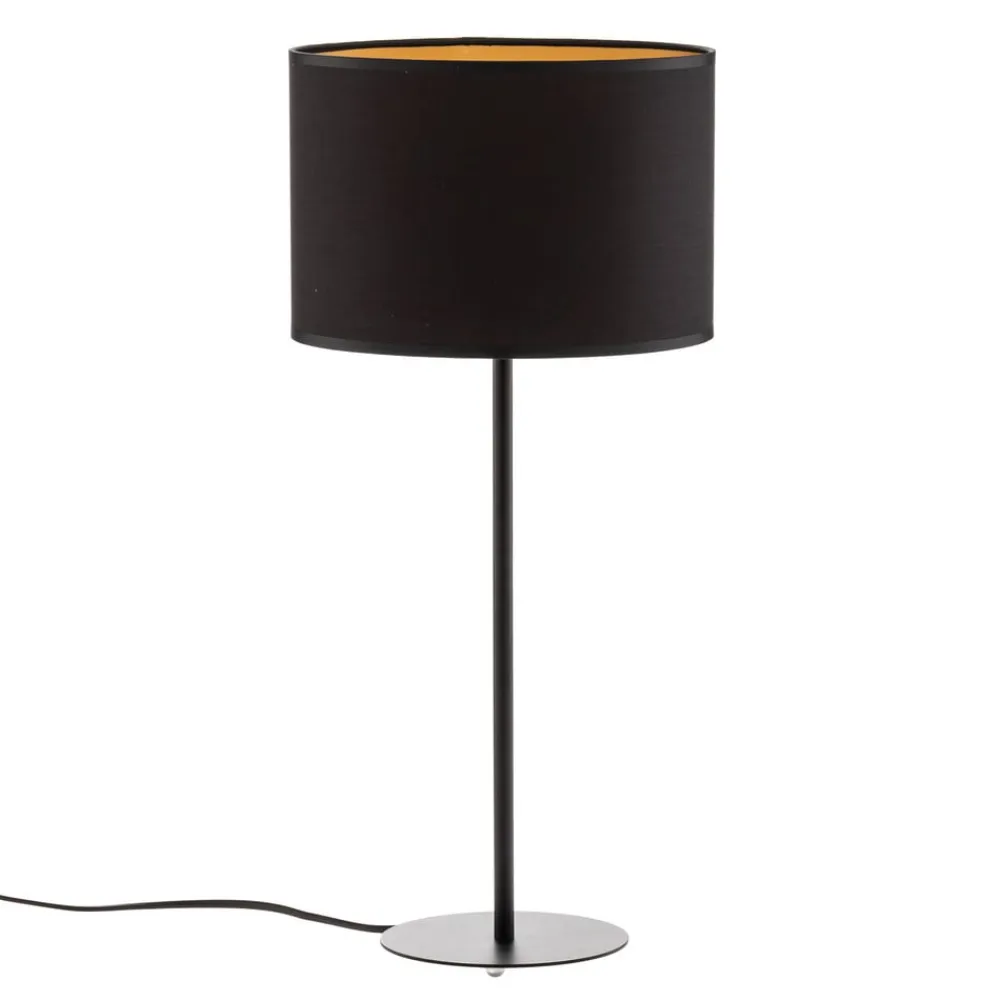 Luminex Bordlampe Soho, cylindrisk 56 cm sort/guld