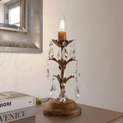 ONLI Bordlampe Teresa med krystaller, uden skærm