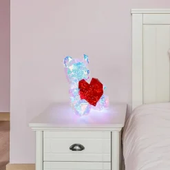 Bordlampe til børneværelse Brondar bjørn, rød, højde 32 cm^Globo Outlet