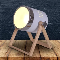 Näve Bordlampe Tim hvid-sølv