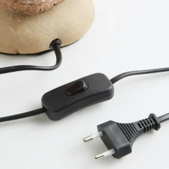 Bordlampe Vera, stofskærm og sten-dekor, 38 cm^ONLI Outlet