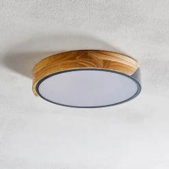 Näve Borneo LED-loftlampe med træramme