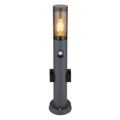 Globo Gadebelysning Med Sensor|Gadebelysning>Boston gadelampe med stikkontakter og sensor