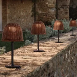 LED-sokkellampe Atticus, højde 50 cm, grafitbrun/brun^Bover Sale