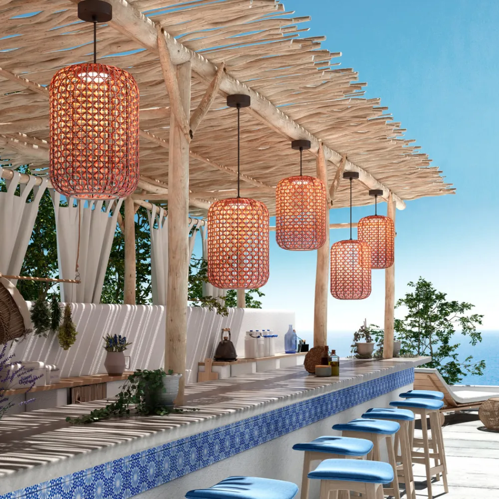 Nans S/31.2 LED udendørs pendel, rød^Bover Discount