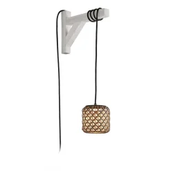 Bover Udendørs Pendellamper>Nans S/16/H LED-hængelampe, stik, brun