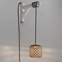 Bover Udendørs Pendellamper>Nans S/16/H LED-hængelampe, stik, brun