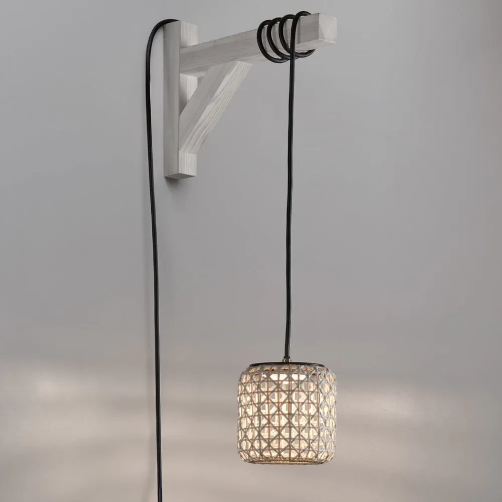 Bover Udendørs Pendellamper>Nans S/16/H LED-hængelampe, stik, beige