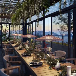 Bover udendørs hængelampe Nans Balis S/55, brun/rød