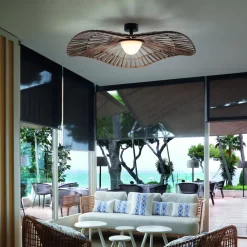 Bover udendørs loftlampe Mediterránia, brun, Ø 105 cm