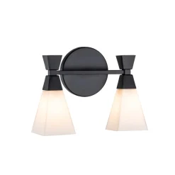 Elstead Bowtie væglampe til badeværelset, mat sort, 2 lk