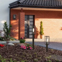 Searchlight Box gadelampe af rustfrit stål, sort