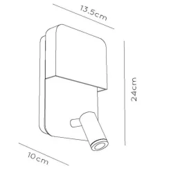 Lucide Boxer LED-væglampe med spot, hvid