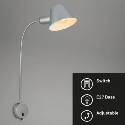 Brello væglampe, rundt vægbeslag, krom^Briloner Hot