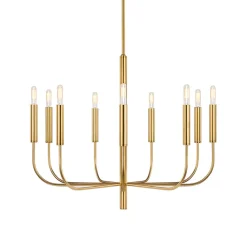 FEISS Brianna lysekrone, 9 lyskilder, bruneret messing