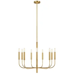 FEISS Brianna lysekrone, 9 lyskilder, bruneret messing