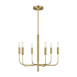 FEISS Lysekroner>Brianna lysekrone, seks lys, bruneret messing