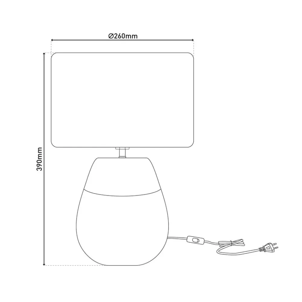 Näve Bronco bordlampe, beige, keramik/kunstlæder, højde 39 cm