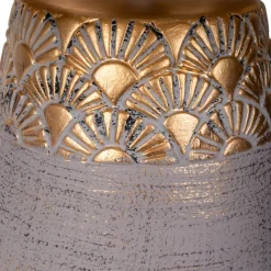 Näve Bronco bordlampe, beige, keramik/kunstlæder, højde 39 cm