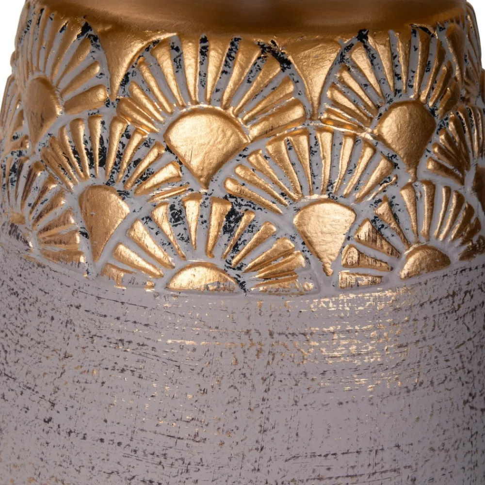 Näve Bronco bordlampe, beige, keramik/kunstlæder, højde 39 cm