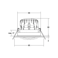 BRUMBERG Loftlamper>BB23 indbyg. IP65 DALI montageboks sort