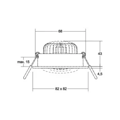 BRUMBERG Indbygningsspots>BB38 indbyg. RC driver kantet hvid