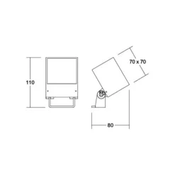Blokk LED påbygningsspot til udendørs brug 7x7cm^BRUMBERG Best