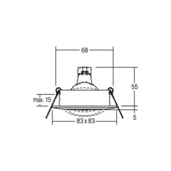 BRUMBERG Breena-S indbygget GX5.3 kantet nikkel mat