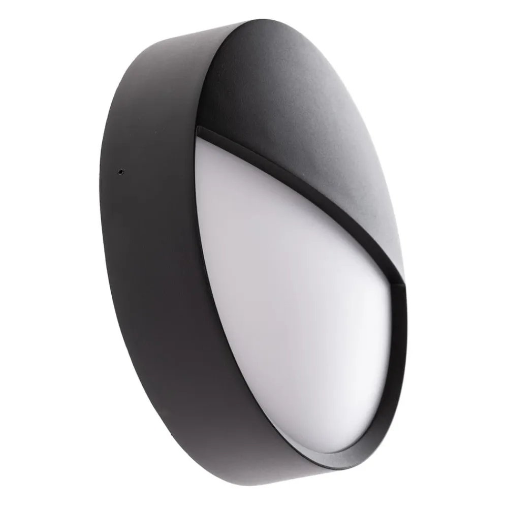BRUMBERG Eye udendørs LED-væglampe, halv, sort
