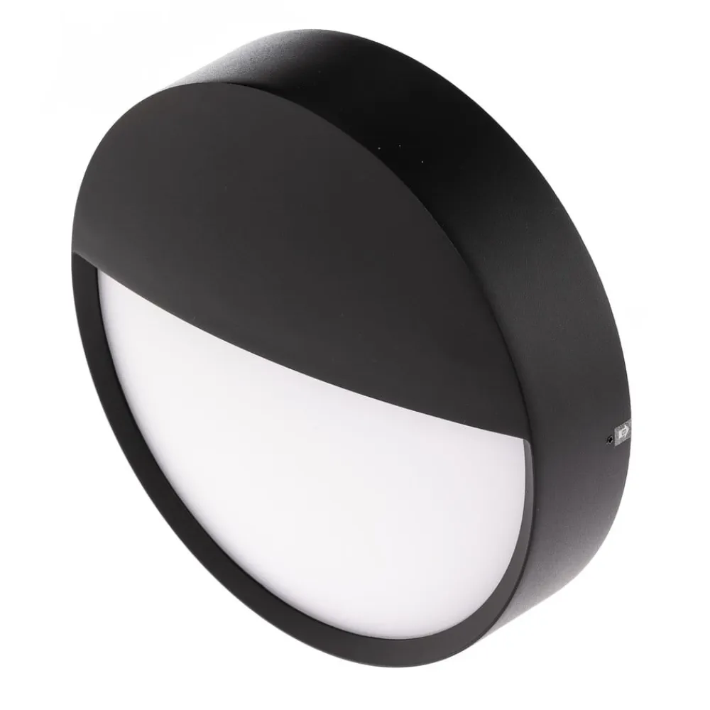 BRUMBERG Eye udendørs LED-væglampe, halv, sort