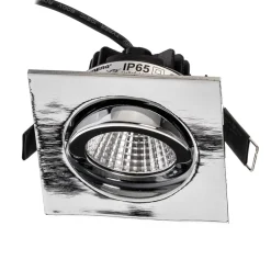 BRUMBERG indbygningsspot IP65 kantet, kobles, krom