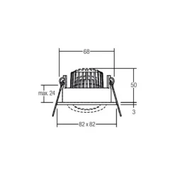 BRUMBERG indbygningsspot IP65 kantet kobles, titan
